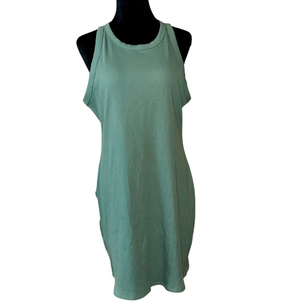 Pink Victoria’s Secret ribbed Tank Dress with Embroidered pink Logo in Green